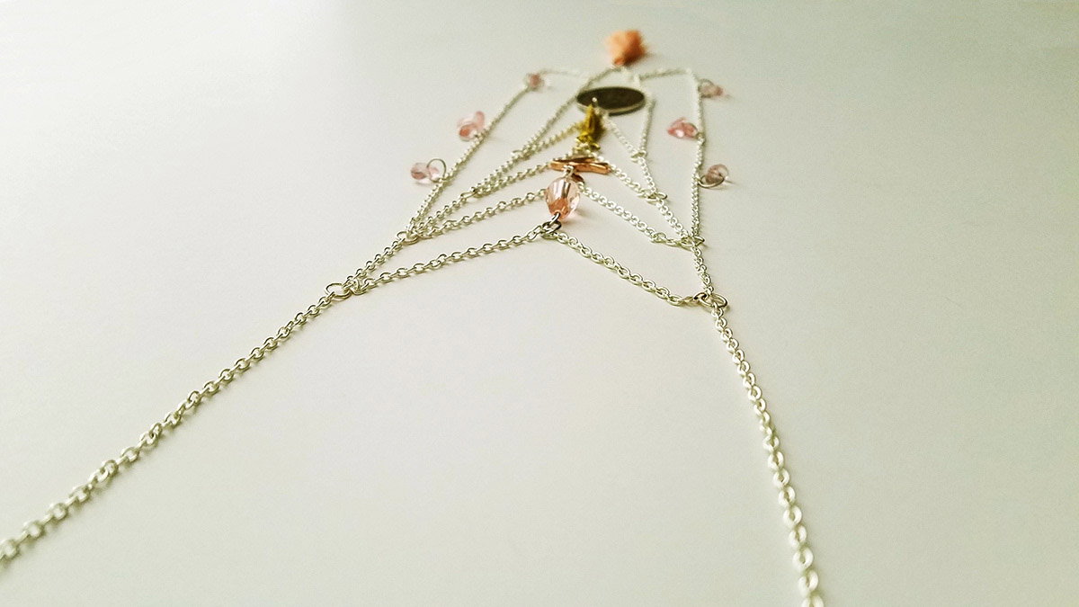 Pink Believe Layered Necklace Back